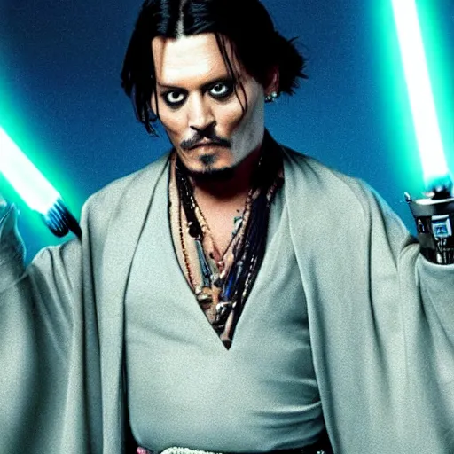 Image similar to johnny depp as a jedi