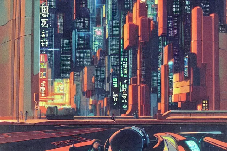 Image similar to 1 9 7 9 omni magazine cover of nakagin capsule tower with neo - tokyo streets behind it in cyberpunk style by vincent di fate