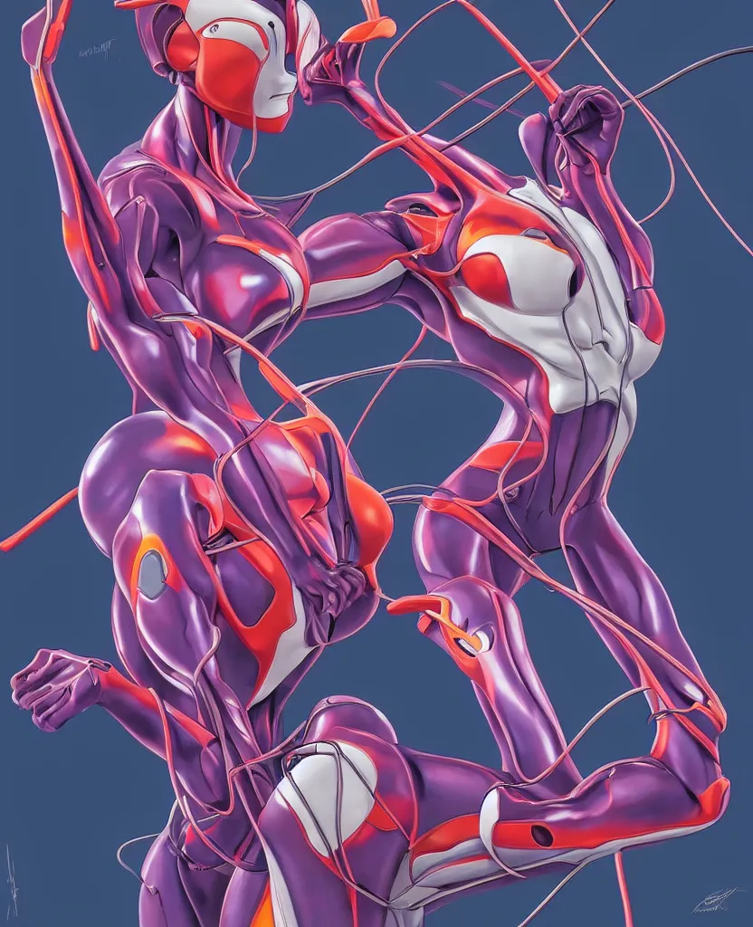 Image similar to neon genesis evangelion by artgerm and ernt haeckel, trending on artstation