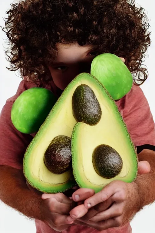 Image similar to 📷 gaten matarazzo the avocado 🥑, made of food, head portrait, dynamic lighting, 4 k