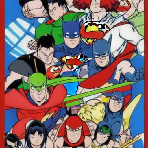 Image similar to justice league in anime style by akira toriyama