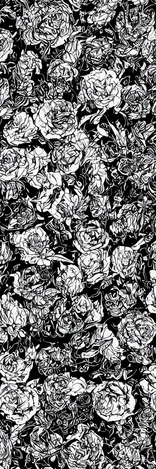 Prompt: guns and roses on a black background, wallpaper, Illustration, Anatomical Drawing, Painting