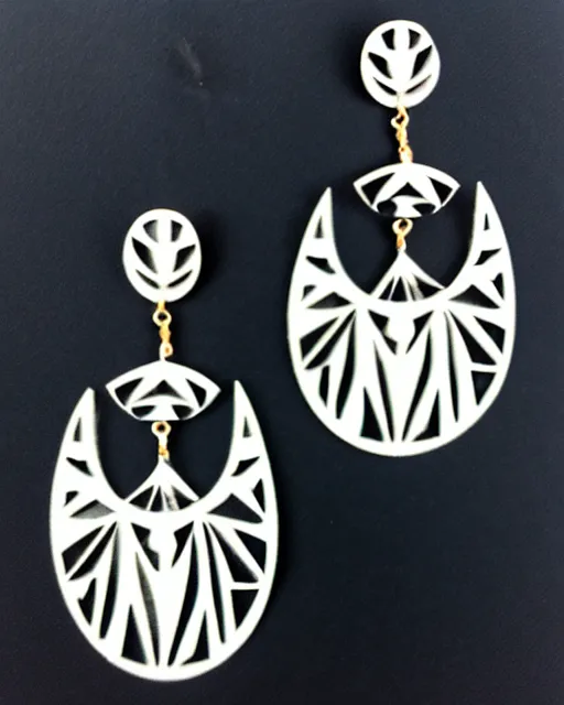 Image similar to beardsley, 2 d lasercut earrings,