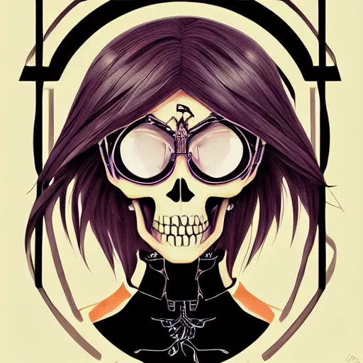 Image similar to anime manga skull portrait young woman skeleton, sonic hedgehog, intricate, elegant, highly detailed, digital art, ffffound, art by JC Leyendecker and sachin teng