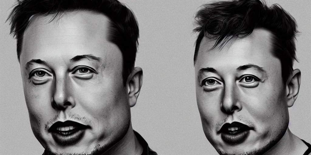 Image similar to elon musk in the style of waya steurbaut, high resolution film render 100k, photo realistic