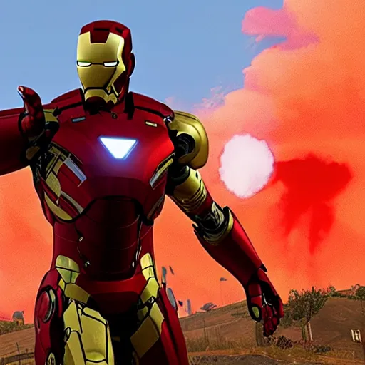 Prompt: Iron Man in red dead redemption 2 4k Quality