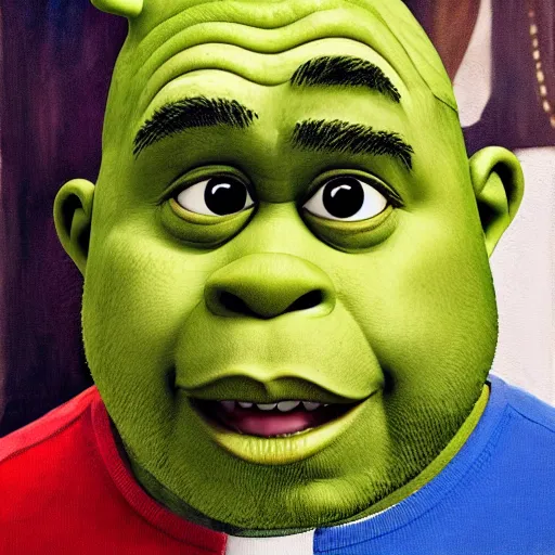 Prompt: portrait of Shrekye West, kanye, shrek