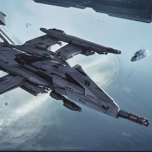 Prompt: star citizen, aegis hammerhead, concept art