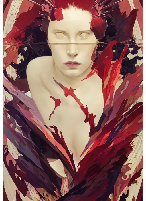 Prompt: symmetry! portrait of sandman, red spike aura in motion, floating pieces, painted art by tsuyoshi nagano, greg rutkowski, artgerm, alphonse mucha, spike painting