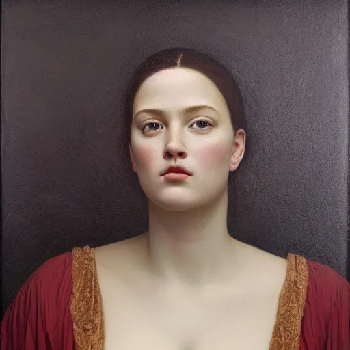 Prompt: portrait of a young girl, plus size, painting by dino valls