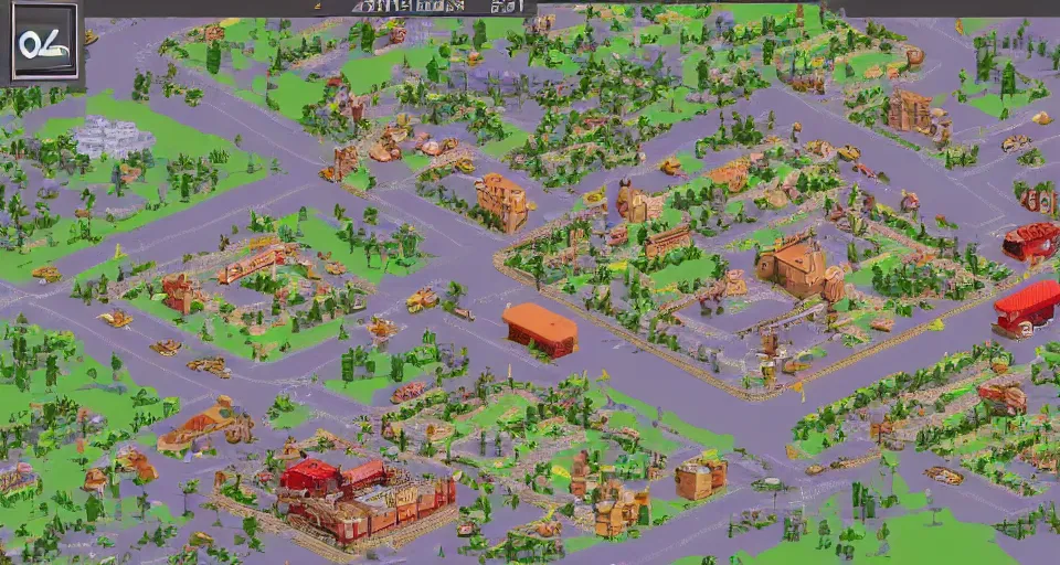 Image similar to a commodore 6 4 8 bit game in isometric view for the 2 1 st century