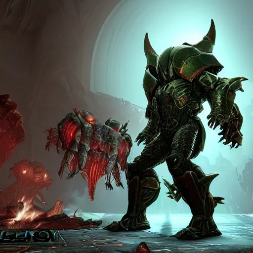 Image similar to armored insect monster from doom eternal