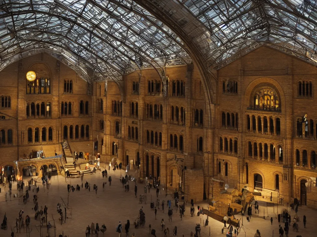 Image similar to Natural History Museum specimens, night, no people