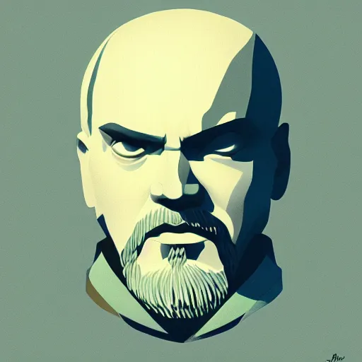 Image similar to face icon stylized minimalist vladimir lenin, loftis, cory behance hd by jesper ejsing, by rhads, makoto shinkai and lois van baarle, ilya kuvshinov, rossdraws global illumination