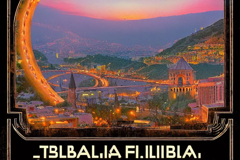 Prompt: tbilisi poster art, solarpunk, cinematic