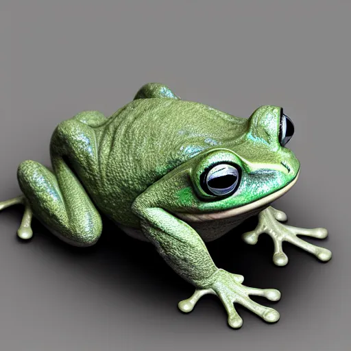Prompt: Frog, 3d sculpture render