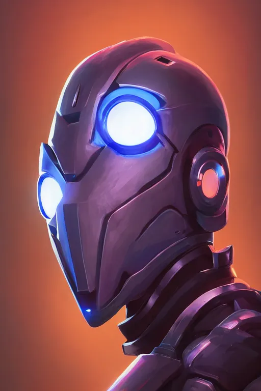 Image similar to epic mask helmet robot ninja portrait stylized as fornite style game design fanart by concept artist gervasio canda, behance hd by jesper ejsing, by rhads, makoto shinkai and lois van baarle, ilya kuvshinov, rossdraws global illumination radiating a glowing aura global illumination ray tracing hdr render in unreal engine 5