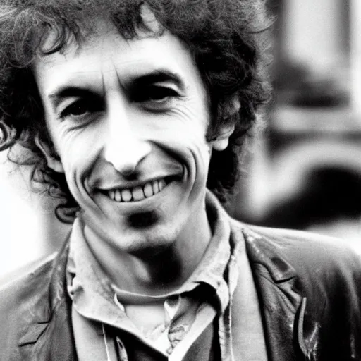 Prompt: loch ness monster with bob dylan's face