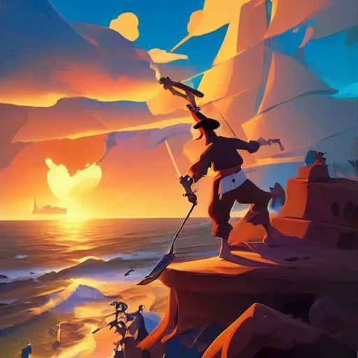 Image similar to painting treasure on sea of thieves game smooth median photoshop filter cutout vector, behance hd by jesper ejsing, by rhads, makoto shinkai and lois van baarle, ilya kuvshinov, rossdraws global illumination