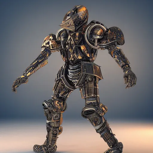 Image similar to a man wearing armor made of scrap metal, half metal half cables, futuristic, realistic octane render, high detail