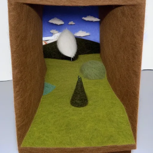 Prompt: detailed felt diorama of an aspect of lifr