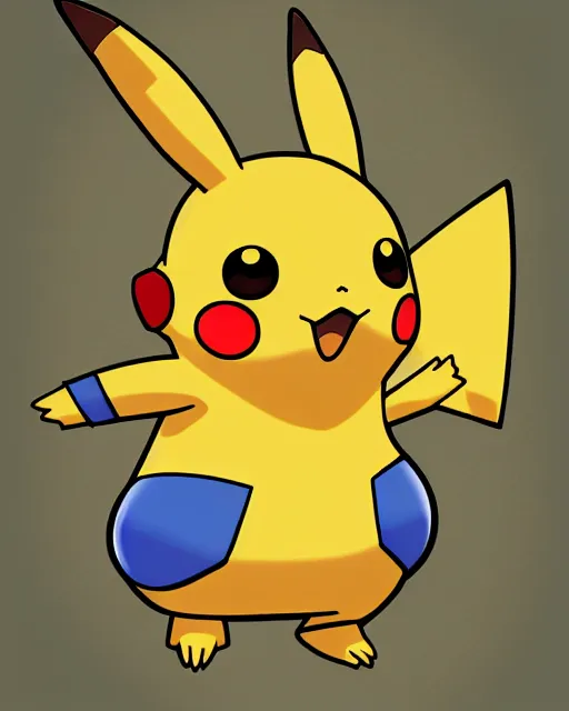 Prompt: personified Pikachu, digital art