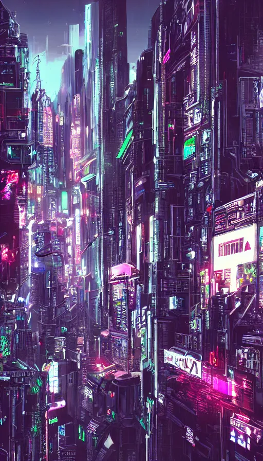 Image similar to a cyberpunk cityscape