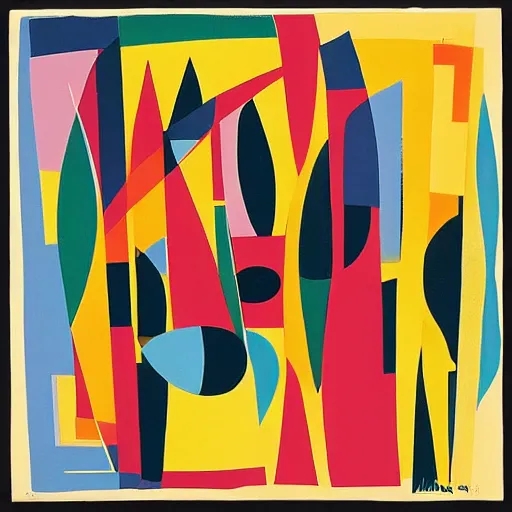 Image similar to a mid - century abstract album cover by mary blair