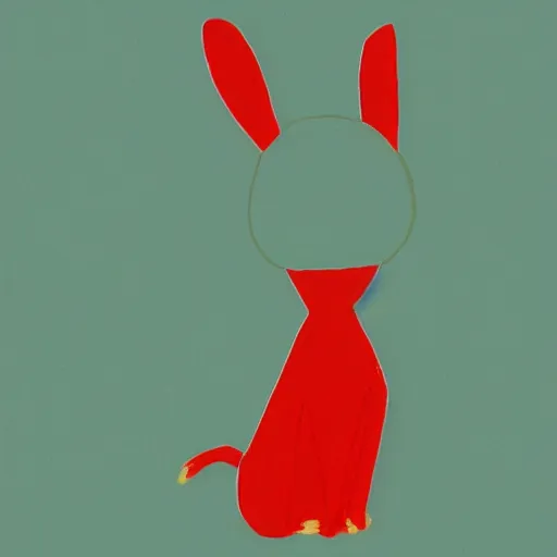 Prompt: an ilustration of a red humanoid rabbit in the style of Lewis Trondheim