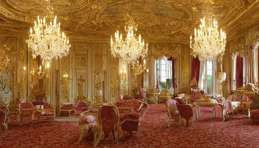 Image similar to grand rococo interior