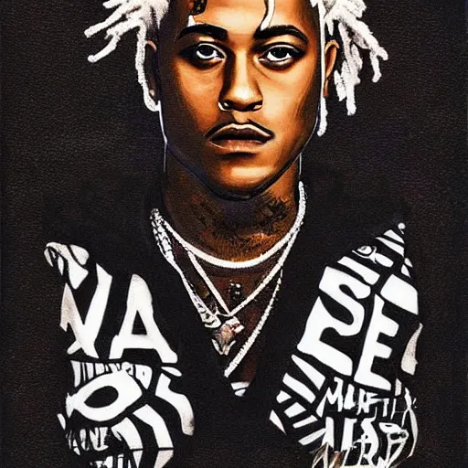 Prompt: xxxtentacion einstein portrait