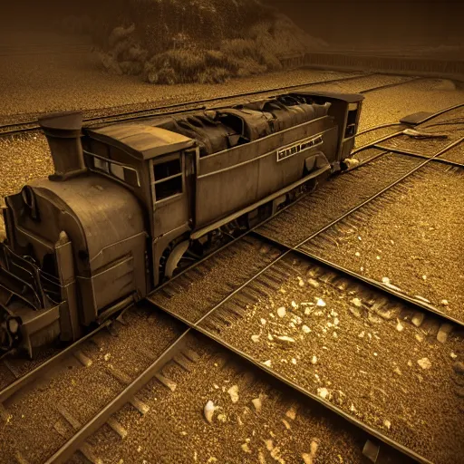 Image similar to locomotive from front view. black metal. nightmarish, horrific, scary, atmospheric, epic scene, unreal engine render, octane render