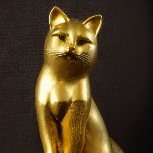 Image similar to an ancient gold cat statue