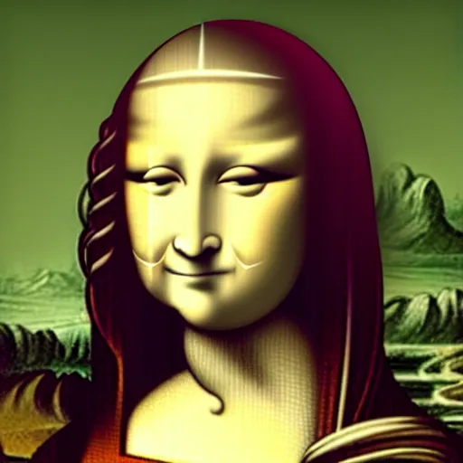 Prompt: monalisa with cosmetics!!!!!!!!!! and makeup!!!!!!!!!!