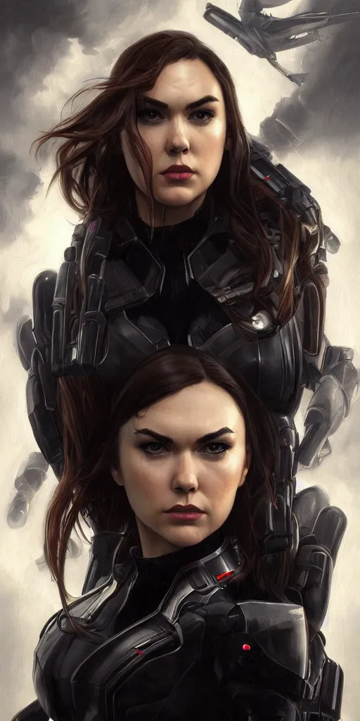 Prompt: portrait of Sasha Grey as Black Widow in the Avengers movie, looking at camera, intricate, dystopian, sci-fi, extremely detailed, octane render, digital painting, concept art, smooth, sharp focus, illustration, incredible art by artgerm and greg rutkowski and alphonse mucha and simon stalenhag