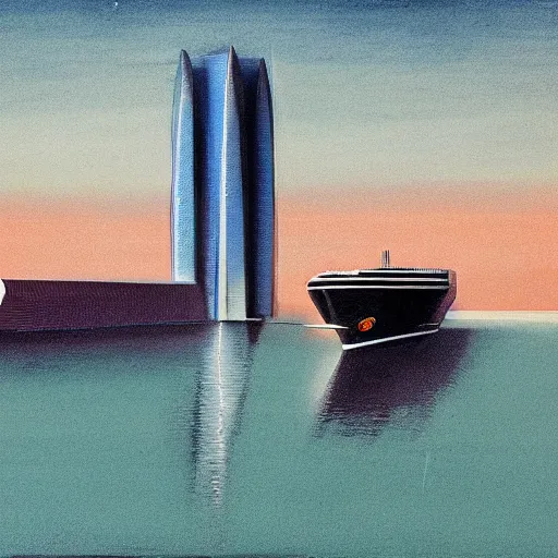 Image similar to a futuristic building amarone bin, by asher brown durand, matte painting, an ink drawing bright layerd heaven relish ocean liner wavy tower, by mark rothko and ilya kuvshinov