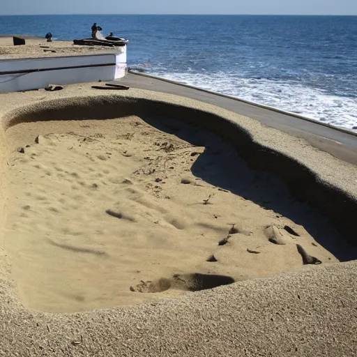 Prompt: sinking bunkers on the Atlantic shore