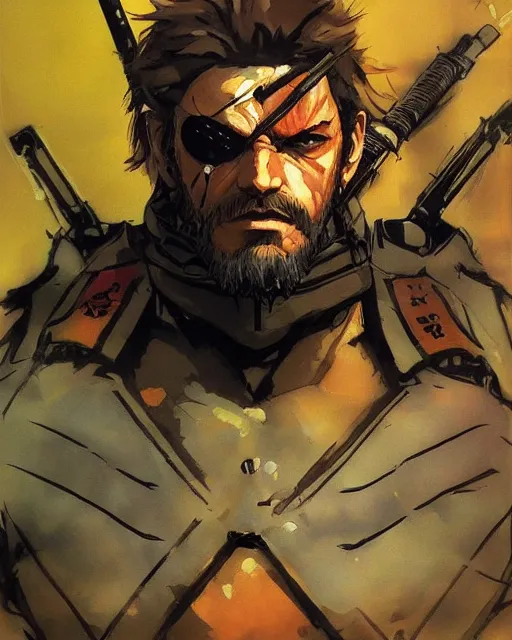 Prompt: a beautiful painting of Kunkka by Yoji Shinkawa, Metal Gear Solid, strong lines and bold colors, limited color palette, atmosphere and tension, Japanese, trending on artstation