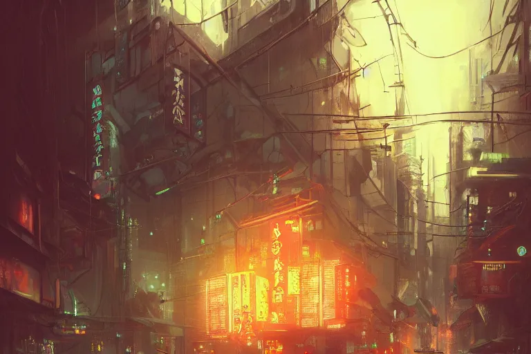 Image similar to abandoned tokyo streets at night lit by neon lights in the year 2049, cyberpunk concept art by pete mohrbacher and seb mckinnon and beksinski and josan gonzales, digital art, highly detailed, intricate, sci-fi, sharp focus, Trending on Artstation HQ, deviantart, unreal engine 5, 4K UHD image