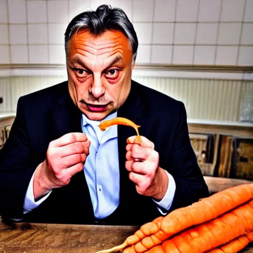 Image similar to viktor orban eating a carrot