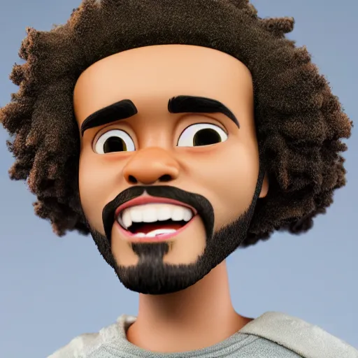 Image similar to detailed studio photography of a close disney animated character cartoon of j cole, highly detailed, breathtaking, uhd resolution, beautiful lighting, studio light, extremely detailed, 8 5 mm shot, photorealistic, hyperrealistic