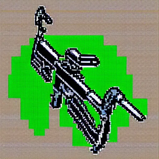 Image similar to pixel painting of a sniper