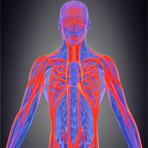 Image similar to human vascular light body ascending from 3 rd dimension to 4 th and 5 th dimensions