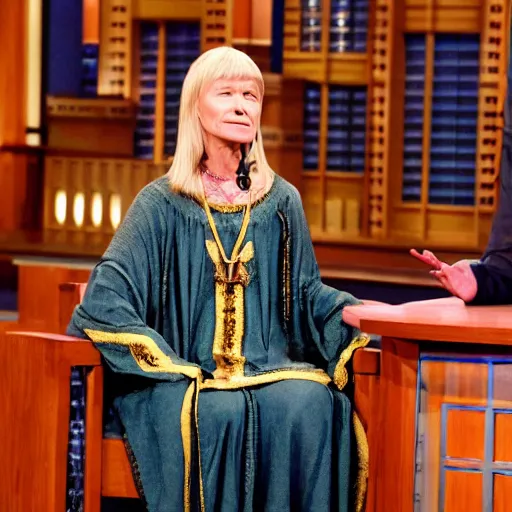 Image similar to Hildegard von Bingen on the Tonight Show With Conan O'Brien