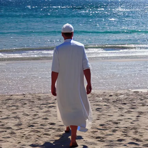 Image similar to Jezus walking on a beach