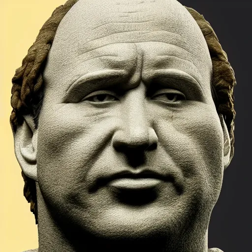 Prompt: hyperrealistic mixed media image of a statue of george constanza made entirely of macaroni, stunning 3 d render inspired art by istvan sandorfi and greg rutkowski, perfect facial symmetry, realistic, highly detailed attributes and atmosphere, dim volumetric cinematic lighting, 8 k octane extremely hyper - detailed render, post - processing, masterpiece,