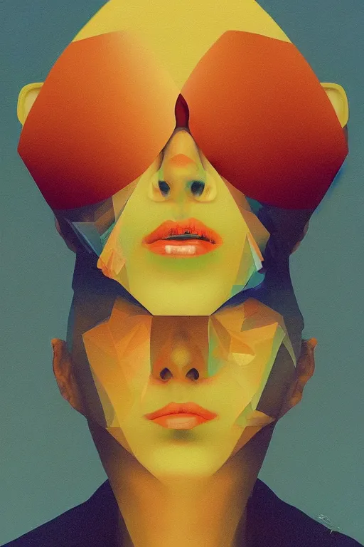 Image similar to woman wearing Oculus and digital glitch head Edward Hopper and James Gilleard, Zdzislaw Beksisnski, higly detailed