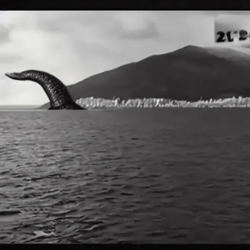Prompt: Nessy caught on tape, 2022 proof, 4K, high detail, 100% not fake