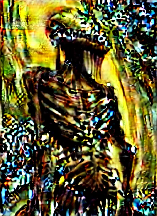 Image similar to ultra realist horror painting of a dimly back lit alien hellish creature, very intricate details, focus, model pose, full frame image, artstyle h r giger and craig mullins, award winning