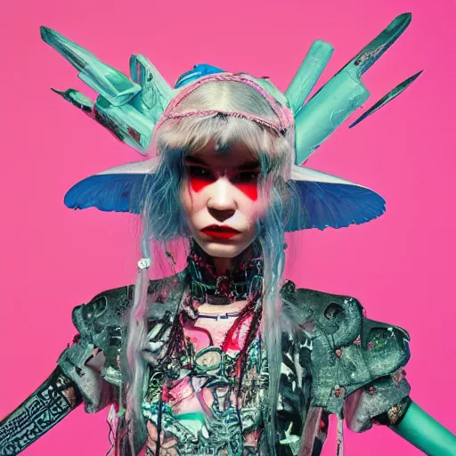Prompt: Grimes - Miss Anthropocene album cover, album art, album cover art, 8k